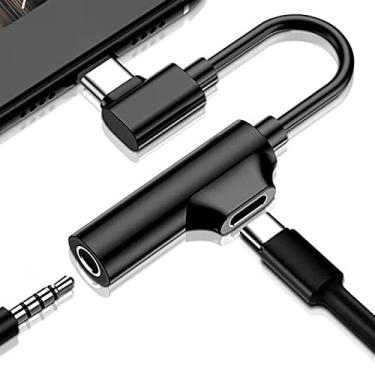 Imagem de Adaptador de fone de ouvido USB C - Adaptador de fone de ouvido multifuncional de 3,5 mm,de áudio tipo C compatível com a maioria dos dispositivos de telefone inteligente USB C Visn