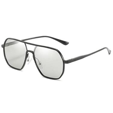 Imagem de ZUKKY Novos óculos de sol masculinos polarizados que mudam de cor para dirigir, anti-raios azuis, estojo para óculos com moldura preta que muda de cor, antibluelightsheet
