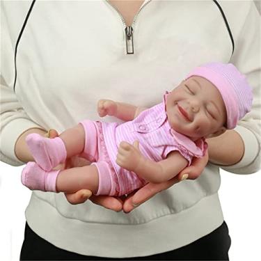 Imagem de KEGUOF Boneca reborn menina - mini bonecas renascidas, realista 12 polegadas mini boneca recém-nascida de silicone corpo inteiro boneca dormindo brinquedo para crianças crianças ,Boy