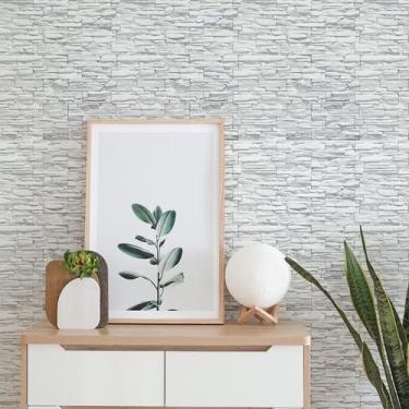 Imagem de Papel De Parede Adesivo 3d Pedras Canjiquinha Branca Sala 1m