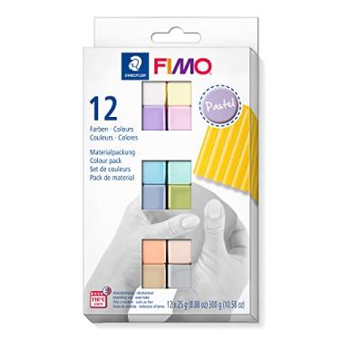 Imagem de STAEDTLER 8023 C12-3ST Modelling Clay, Pastell-Farben, 12 Halbbl cke