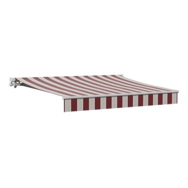 Imagem de Toldo Retrátil Manual Aço E Poliéster Listrado 3x2m - Deluxe