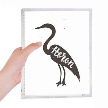 Imagem de Caderno de animal preto e branco cinza garça-cinza diário recarregável papelaria