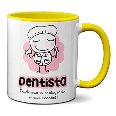 Imagem de Caneca Dentista Cuidando E Protegendo O Seu Lindo Sorriso! (Amarela)