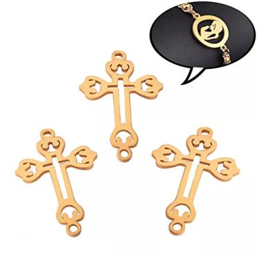 Imagem de CNBPIC 3Pcs Pingente Cruz de Aço Inoxidável Encantos Joias Diy Para Colar E Pulseira