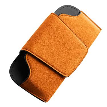 Imagem de Alfanxi Suporte de óculos de sol para viseira de carro, caixa organizadora universal, acessórios de viseira de veículo estojo de armazenamento protetor compatível com a maioria dos carros (marrom)