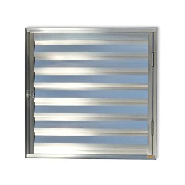 Imagem de Porta de Alumínio Abrigo 60x60cm para Água e Gás 1 Folha com ventilação Anodizado Brilhante Brimak Natural