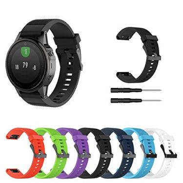 Imagem de Pulseira Silicone LTIMPORTS, compativel com Fenix 8 de 43mm e Fenix 7S/6S/5S/5S Plus (QFIT20) (Preto)