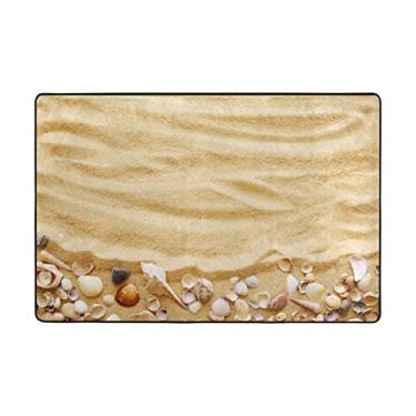 Imagem de ColourLife Tapetes leves de conchas na areia, tapetes macios, tapete de decoração para quartos, entrada 91,44 x 60,96 cm