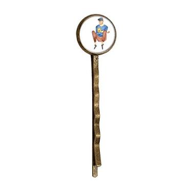 Imagem de Miaoji Pintura Aquarela Gato Meninos Retrô Cabelo Bobby Pin Headwear