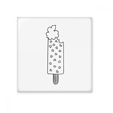 Imagem de Black Outline coração picolés sorvete azulejo de cerâmica brilhante decalque de tijolos esmaltados