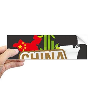 Imagem de DIYthinker China Mapa de bambu marrom China Town, adesivo retangular para para-choque notebook janela decalque