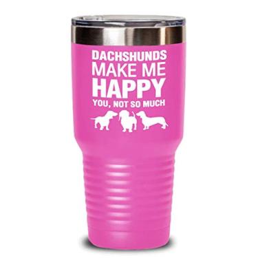 Imagem de Dachshunds Tumbler - Dachshunds Make me happy Tumbler - Presentes Dachshunds - Itens Dachshunds
