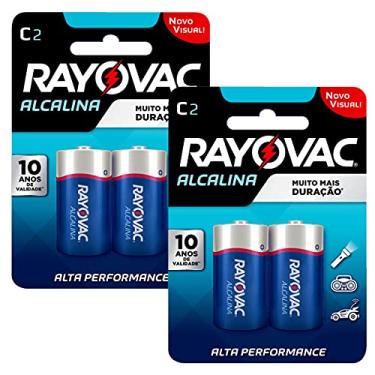 Imagem de 4 Pilhas C Média Lr14 Alcalina Rayovac 2 Cartelas C/ 2 Unidades