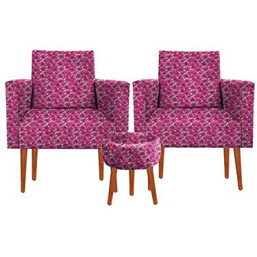 Imagem de Kit 02 Poltrona Decorativa Nina + Puff A6