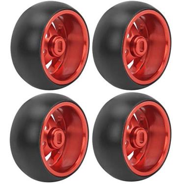 Imagem de Pneu de roda RC, pneu de substituição RC 4 peças prático para carro Wltoys K969 1/28 RC para Mini-Q Mini-D (vermelho)