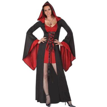 Fantasia Halloween Vampiro Adulto Drácula Festas Carnaval - R$ 242,17