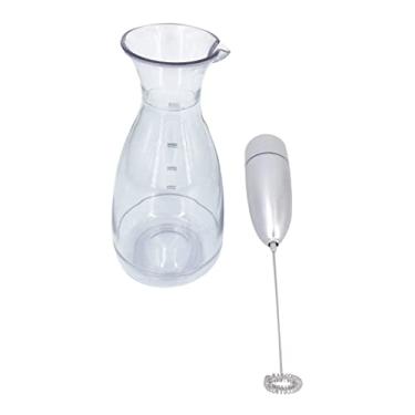 Imagem de Mixer a pilha em aco inox com copo medidor 400ml D8,2xA24,7cm