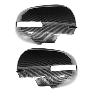 Imagem de Capa para espelho lateral Outlander 2011, espelho lateral do passageiro esportivo 2018, capa do espelho retrovisor esquerdo direito de fibra de carbono decorativa apto para Outlander 13-16