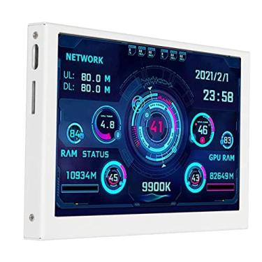 Imagem de Monitor de Temperatura do Computador de 5 Polegadas, Mini Tela IPS USB C de 5 Polegadas para AIDA64 PC CPU GPU RAM Monitor de Dados ou Tela Secundária do Gabinete do Computador,