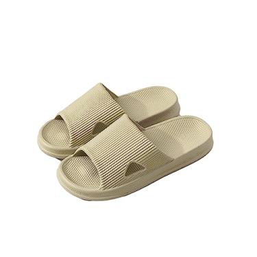 Imagem de jueshanzj Pantufas para mulheres, uso doméstico, interior, homem, fundo grosso, silencioso, Verde, 7