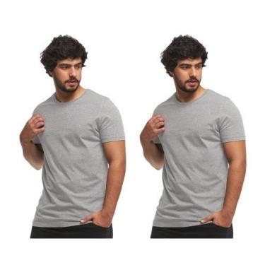 Imagem de KIT COM 02 CAMISETAS BASICAS MASCULINA LISA LONGA - C5-CINZAGRAFITE-PRETO-GG-Masculino