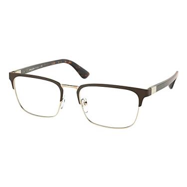 Imagem de Prada PR 54TV 01U1O1 Óculos retangulares de metal polido fosco/dourado pálido 57 mm, Fo...