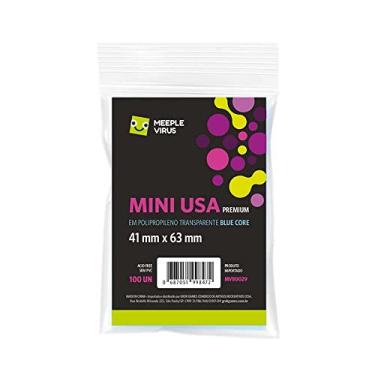 Imagem de Sleeves Mini Usa Premium 41 x 63 mm Blue Core - Meeple Virus (Grok Games)