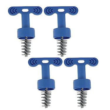 Imagem de 4 peças de escova de bateria de carro, limpador de terminal de bateria de carro, proteção de bateria, limpador de alça T, ferramenta manual de limpeza para remoção de poeira e ferrugem