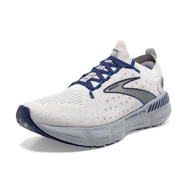 Imagem de Brooks Tênis de corrida masculino Glycerin StealthFit GTS 20, Ostra/liga metálica/profundidades azuis, 45