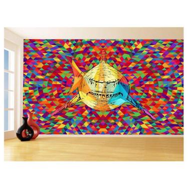 Imagem de Papel De Parede Animais Pop Art Tubarão Cores 3,5M Pxa538