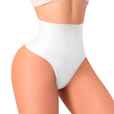 Imagem de HMQ Calcinha modeladora de cintura alta com controle de barriga para mulheres, calcinha modeladora sem costura, modeladora, modeladora, roupa íntima, 133 branco, P