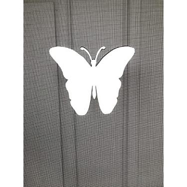 Imagem de DCentral Decoração de ímã flexível de tela de borboleta; dupla face. Branco brilhante mais fácil de ver dia e noite. Decorativo. Ajuda a parar de entrar nas telas, cobre pequenas lágrimas em telas tamanho L 11,4 cm x C 14 cm