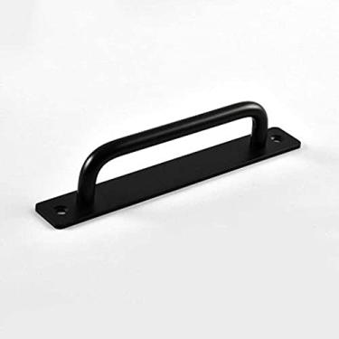 Imagem de Maçaneta de porta deslizante de liga de alumínio varanda janela armário maçaneta da porta quarto cozinha preto ouro prata móveis ferragens (cor: C, tamanho: 243 mm) (A 210 mm) (B 210 mm)