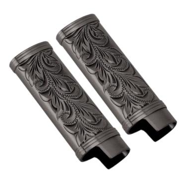 Imagem de 2 PCS Estojo de Isqueiro Fortune Flower Médio Estojo de Isqueiro Pequeno Vintage Estojo de Isqueiro Cor Dourada (Preto)