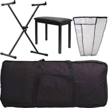 Imagem de Kit Acessórios Para Teclado Musical Com Capa Banco Etc.