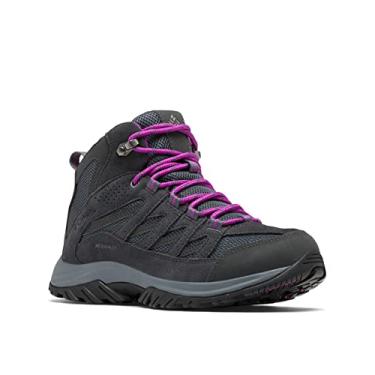 Imagem de Columbia Bota feminina Crestwood Mid impermeável para caminhada, Grafite/ameixa brilhante, 8