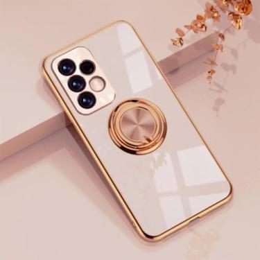 Imagem de Plating Case for Samsung A72 A52 A73 A53 A33 A54 A34 A14 Ring Phone Cover for Galaxy S22 S23 Ultra S21 FE S20 Note 20,Gold,For Samsung A34 5G