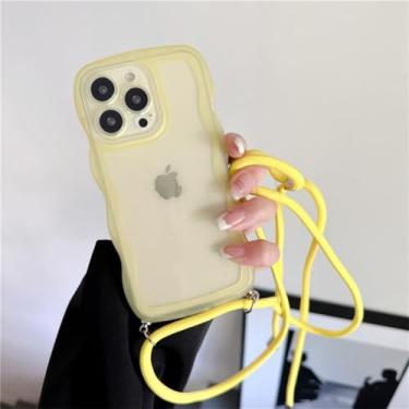 Imagem de Colar crossbody cordão Candy Wave Phone Case para iPhone 14 13 12 11 Pro Max XS XR X 7 8 Plus Capa de silicone macia transparente, 3, para 6Plus ou 6S Plus