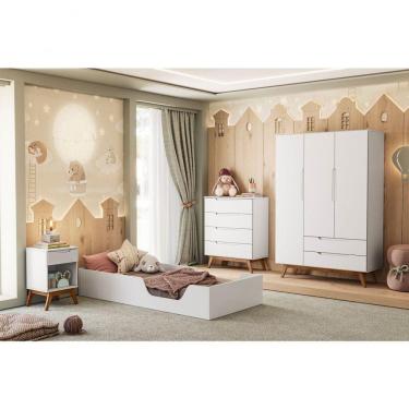 Imagem de Quarto Infantil Completo Alpi 3 Portas 7 Gavetas Branco