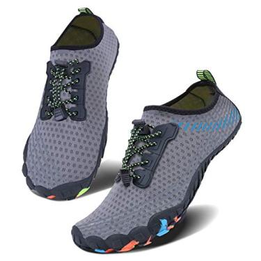 Imagem de Tênis masculino feminino para esportes aquáticos, sem cadarço, secagem rápida, para piscina, praia, surf, caminhada, parque aquático, 1 cinza, 36/37 BR