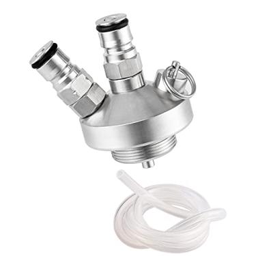 Imagem de TMCRAFT Dispensador de mini barril, trava dupla de aço inoxidável, mini lança de barril, conector de cerveja de encaixe rápido com mangueira de cerveja de 127 cm para mini barril Growler