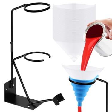 Imagem de Tanstic Suporte de pistola de alimentação por gravidade 52 peças com funil de silicone e kit de filtros de tinta, suporte de pistola de pulverização de tinta de alimentação por gravidade com suporte