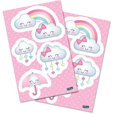 Imagem de Adesivo Especial Chuva de Amor, Festcolor 105102, Azul/Rosa, Festcolor, 105102, Azul/Rosa