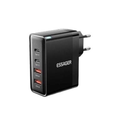 Imagem de Carregador 100W Tipo C, Essager GaN5 Pro Fast Charger, Carregamento Tipo C, Carregador de Parede PD para MacBook, Dell, iPad, iPhone 15/14/13/12/11 Pro Max/SE/XR/XS, Samsung, Pixel...
