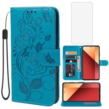 Imagem de Vavies Capa para Redmi Note 13 Pro 4G, Poco M6 Pro 4G 23117RA68G Capa carteira com protetor de tela de vidro temperado, capa flip de couro com suporte para cartão de crédito para Xiaomi Redmi Note 13