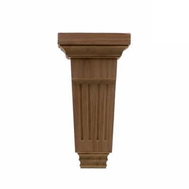 Imagem de Perna de móveis de madeira de borracha, substituição de pés esculpidos em madeira inacabada para sofá, cadeira, mesa, armário, cama, guarda-roupa, estante(Size:18x9.5cm/7.1x3.5inch)