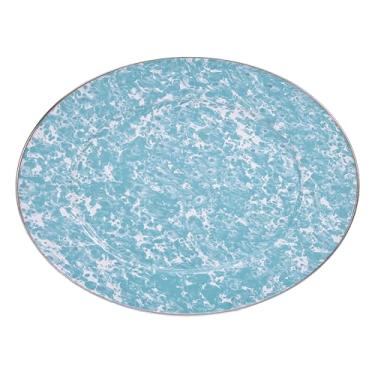 Imagem de Golden Rabbit Esmalte - Travessa oval de 30,5 x 40,6 cm (redemoinho de vidro marinho)