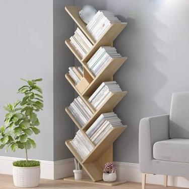 Imagem de Estante de árvore em pé no chão, estante de livros, revistas, CDs, estantes decorativas para sala de estar, quarto, escritório
