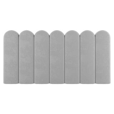 Imagem de Painel Cabeceira Cama Box Casal Queen Size Lana 160cm Suede Cinza Claro - Abmaza